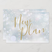 Elegante Gouden Script Nieuwe Plan Winterevenement Save The Date (Voorkant / Achterkant)
