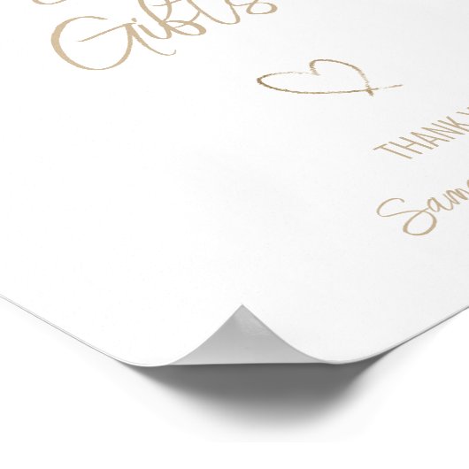 Elegante gouden script trouwkaart en -cadeau poster (Hoek)
