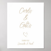 Elegante gouden script trouwkaart en -cadeau poster (Voorkant)