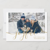 Elegante Gouden Script Vrolijke Foto Kerstmis Feestdagenkaart (Voorkant)