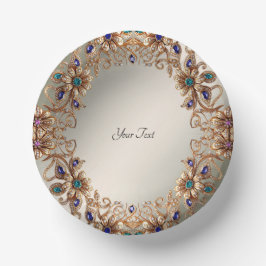 Elegante Gouden Sierbloemen Papieren Kommen