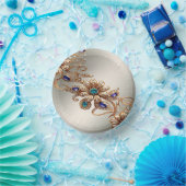 Elegante Gouden Sierbloemen Papieren Kommen (Feest)