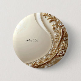 Elegante gouden sierlijke bloemknop ronde button 5,7 cm