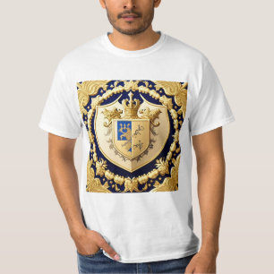 Elegante Gouden Sierlijke Kam met Schild T-shirt