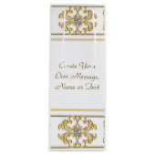 Elegante gouden sierrand met diamanten accent wijn cadeautas (Voorkant)
