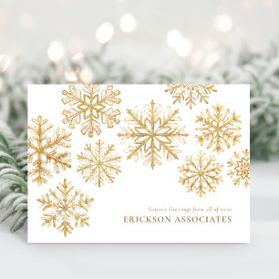 Elegante gouden sneeuwvlok Corporate Business Feestdagen Kaart