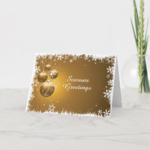 Elegante Gouden Sneeuwvlok Kerst Groetkaart Kaart