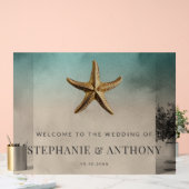 Elegante gouden Starfish Beach-thema bruiloft Acryl Bord (Huwelijk)