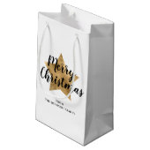 Elegante gouden ster Vrolijk Kerstfeest Klein Cadeauzakje (Achterkant Gekanteld)