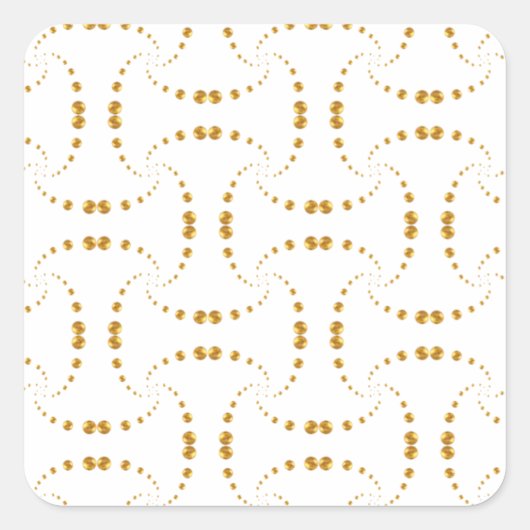 Elegante gouden stippen vierkante sticker (Voorkant)