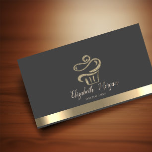 Elegante gouden streep glitterscupcake visitekaartje