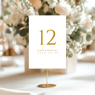 Elegante gouden tafelnummerkaart kaart