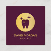 Elegante gouden tand Logo tandarts Vierkante Visitekaartje (Voorkant)