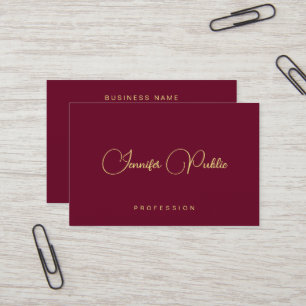 Elegante Gouden Tekst Script Euro Grootte Premium Visitekaartje