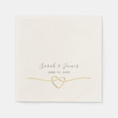 Elegante gouden touw hart bruiloft servet (Voorkant)