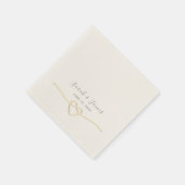 Elegante gouden touw hart bruiloft servet (Hoek)