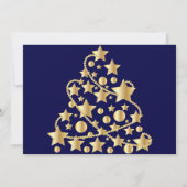Elegante Gouden Traditionele Boom Kerstfeest Kaart (Achterkant)