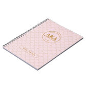 Elegante gouden trellis Custom Business Monogram Notitieboek (Linkerzijde)