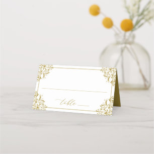 Elegante gouden trouw plaatskaarten vintage klassi