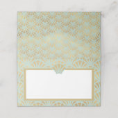 Elegante gouden turquoise art deco bruiloft evenem (Buitenkant ongevouwen)