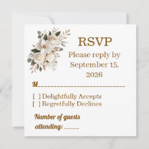 Elegante gouden typografie Huwelijk RSVP-antwoordk