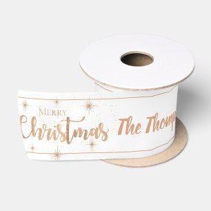 Elegante Gouden Typografie Ster Prettig Kerstmis N Lint