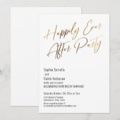 Elegante gouden uitnodiging voor Happily Ever Afte (Voorkant / Achterkant)
