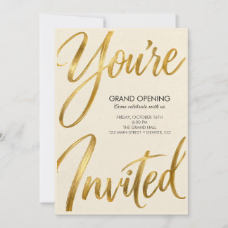 Elegante Gouden Uitnodiging voor je Feest