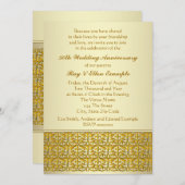 Elegante gouden uitnodigingen voor 50-jarig huweli (Voorkant / Achterkant)