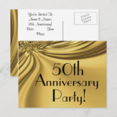 Elegante gouden uitnodigingskaartjes voor 50-jarig uitnodiging briefkaart (Voorkant / Achterkant)