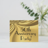 Elegante gouden uitnodigingskaartjes voor 50-jarig uitnodiging briefkaart (Staand voorkant)