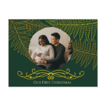 Elegante gouden varen Lijst groen onze eerste kers