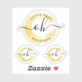 Elegante gouden verf Swash Logo Custom Decal Sticker