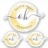 Elegante gouden verf Swash Logo Custom Decal Sticker (Voorkant)