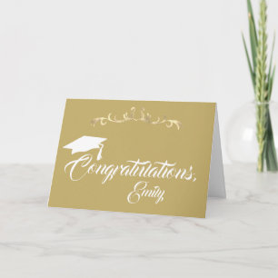 Elegante Gouden Versiering Gefeliciteerd Afstudere Kaart