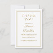 Elegante gouden viering van het leven begrafenis f bedankkaart (Voorkant)