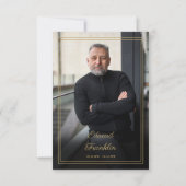 Elegante gouden viering van het leven begrafenis f bedankkaart (Achterkant)