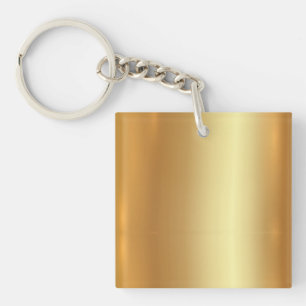 Elegante gouden vierkante enkelzijdige blanco Sjab Sleutelhanger
