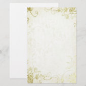 Elegante gouden vintage bruiloft briefpapier (Voorkant / Achterkant)