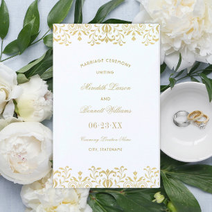 Elegante Gouden Vintage Bruiloftsprogramma's met G