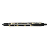 Elegante gouden vlinder script naam Monogram Zwarte Inkt Pen (Achterkant)