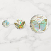 Elegante Gouden Vlinders Gepersonaliseerde Naam Da Confetti (Voorkanten)