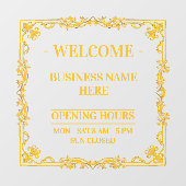 Elegante Gouden Wervel Frame Transparante Openings Raamsticker (Vel)