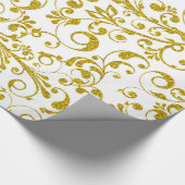 Elegante gouden wervelingen cadeaupapier (Hoek)