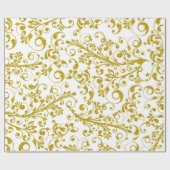 Elegante gouden wervelingen cadeaupapier (Vlak)