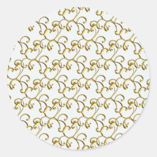 Elegante gouden wervelstickers ronde sticker