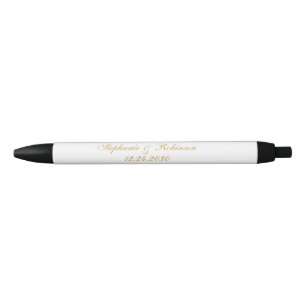 Elegante Gouden Witte Zwarte Bruiloft Inkt Pen