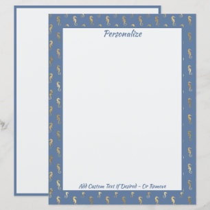 Elegante Gouden Zeepaarden Ocean Strand Thema