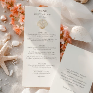 Elegante Gouden Zeeschelp Crème Dubbelzijdige Trou Menu