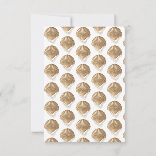 Elegante gouden zeeschelp parels Vrijgezellenfeest Bedankkaart (Achterkant)